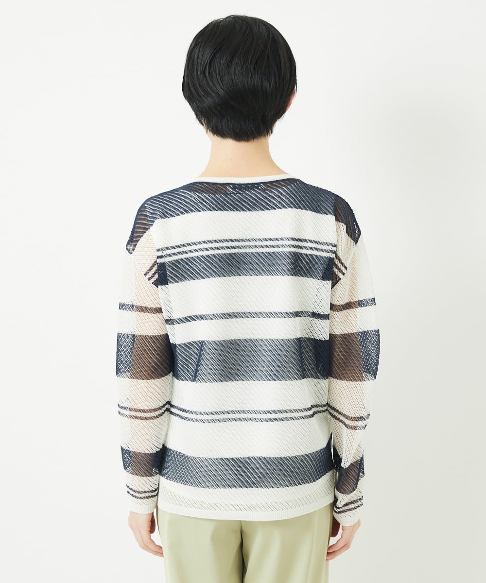 PHFGB43230 GEORGES RECH(小さいサイズ)(メゾン ドゥ サンク) メッシュボーダーニット ネイビー