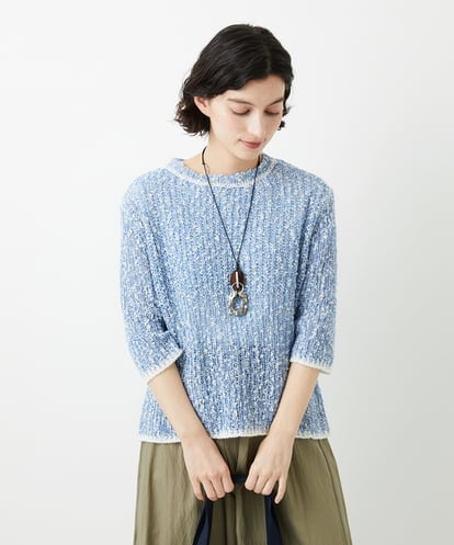 PHFGD02230 GEORGES RECH(小さいサイズ) コットンスラブヤーン5分袖ニット