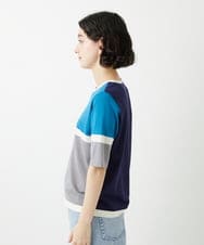 PHFGD13250 GEORGES RECH(小さいサイズ)(メゾン ドゥ サンク) カラーブロックインターシャニット ブルー