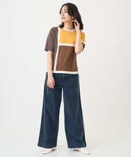 PHFGD13250 GEORGES RECH(小さいサイズ)(メゾン ドゥ サンク) カラーブロックインターシャニット ブルー