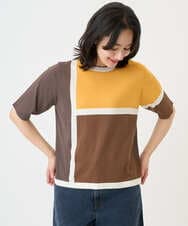 PHFGD13250 GEORGES RECH(小さいサイズ)(メゾン ドゥ サンク) カラーブロックインターシャニット ブルー