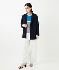 PHFGD13250 GEORGES RECH(小さいサイズ)(メゾン ドゥ サンク) カラーブロックインターシャニット ブルー