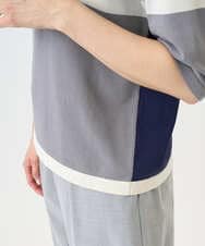 PHFGD13250 GEORGES RECH(小さいサイズ)(メゾン ドゥ サンク) カラーブロックインターシャニット ブルー