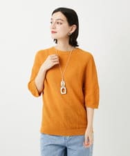 PHFGD15230 GEORGES RECH(小さいサイズ)(メゾン ドゥ サンク)  [日本製]ホールガーメントストレッチ5分袖ニット オレンジ