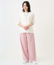 PHFGD15230 GEORGES RECH(小さいサイズ)(メゾン ドゥ サンク)  [日本製]ホールガーメントストレッチ5分袖ニット ブルー