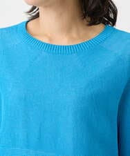 PHFGD15230 GEORGES RECH(小さいサイズ)(メゾン ドゥ サンク)  [日本製]ホールガーメントストレッチ5分袖ニット ブルー