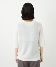 PHFGD15230 GEORGES RECH(小さいサイズ)(メゾン ドゥ サンク)  [日本製]ホールガーメントストレッチ5分袖ニット ホワイト