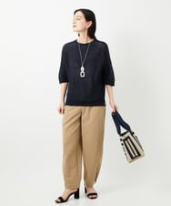 PHFGD15230 GEORGES RECH(小さいサイズ)(メゾン ドゥ サンク)  [日本製]ホールガーメントストレッチ5分袖ニット ホワイト