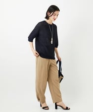 PHFGD15230 GEORGES RECH(小さいサイズ)(メゾン ドゥ サンク)  [日本製]ホールガーメントストレッチ5分袖ニット ホワイト