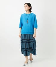 PHFGD15230 GEORGES RECH(小さいサイズ)(メゾン ドゥ サンク)  [日本製]ホールガーメントストレッチ5分袖ニット ホワイト