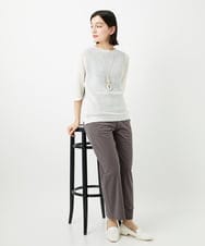 PHFGD15230 GEORGES RECH(小さいサイズ)(メゾン ドゥ サンク)  [日本製]ホールガーメントストレッチ5分袖ニット ホワイト