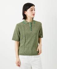 PHFGD36270 GEORGES RECH(小さいサイズ)(メゾン ドゥ サンク) カラーミックスヤーンポロニット グリーン