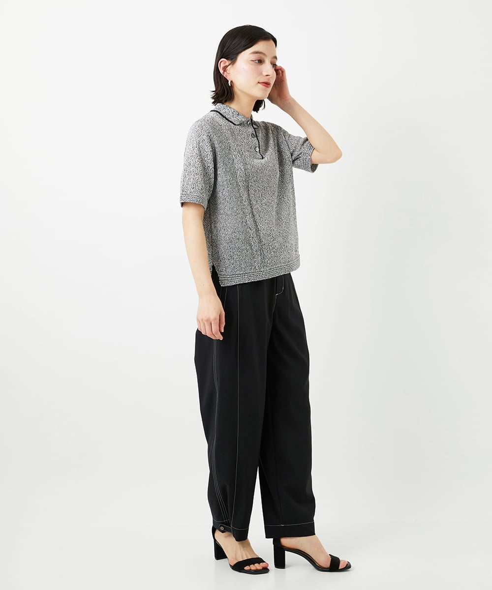 PHFGD36270 GEORGES RECH(小さいサイズ)(メゾン ドゥ サンク) カラーミックスヤーンポロニット グリーン