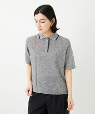 PHFGD36270 GEORGES RECH(小さいサイズ)(メゾン ドゥ サンク) カラーミックスヤーンポロニット ブラック