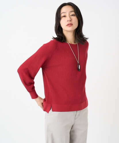 PHFGE43230  [アンサンブル対応]畦タック柄ニットプルオーバー