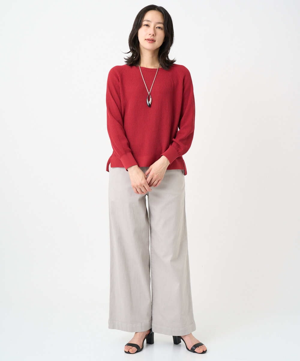 PHFGE43230 GEORGES RECH(小さいサイズ)(メゾン ドゥ サンク) [アンサンブル対応]畦タック柄ニットプルオーバー レッド