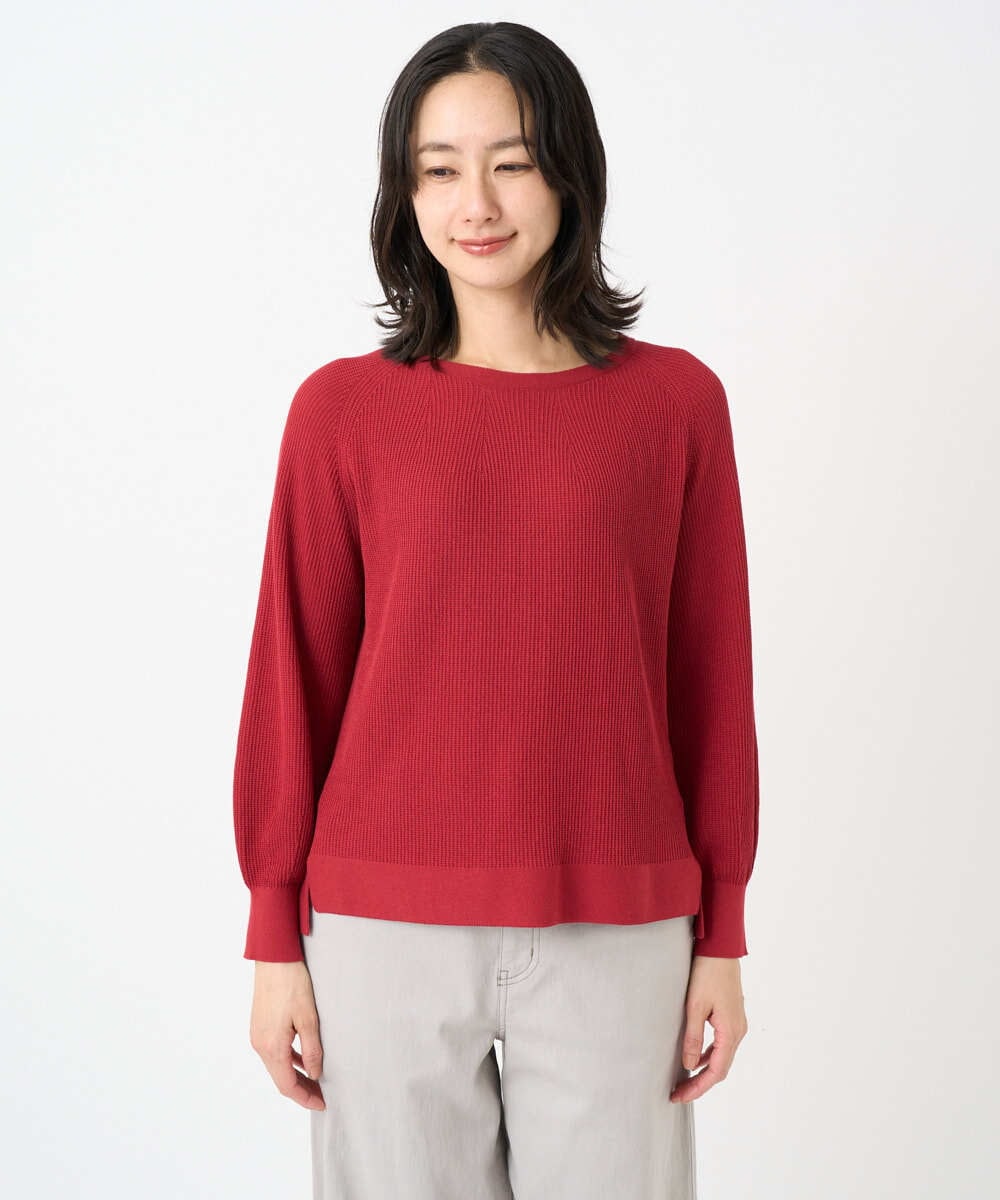 PHFGE43230 GEORGES RECH(小さいサイズ)(メゾン ドゥ サンク) [アンサンブル対応]畦タック柄ニットプルオーバー レッド