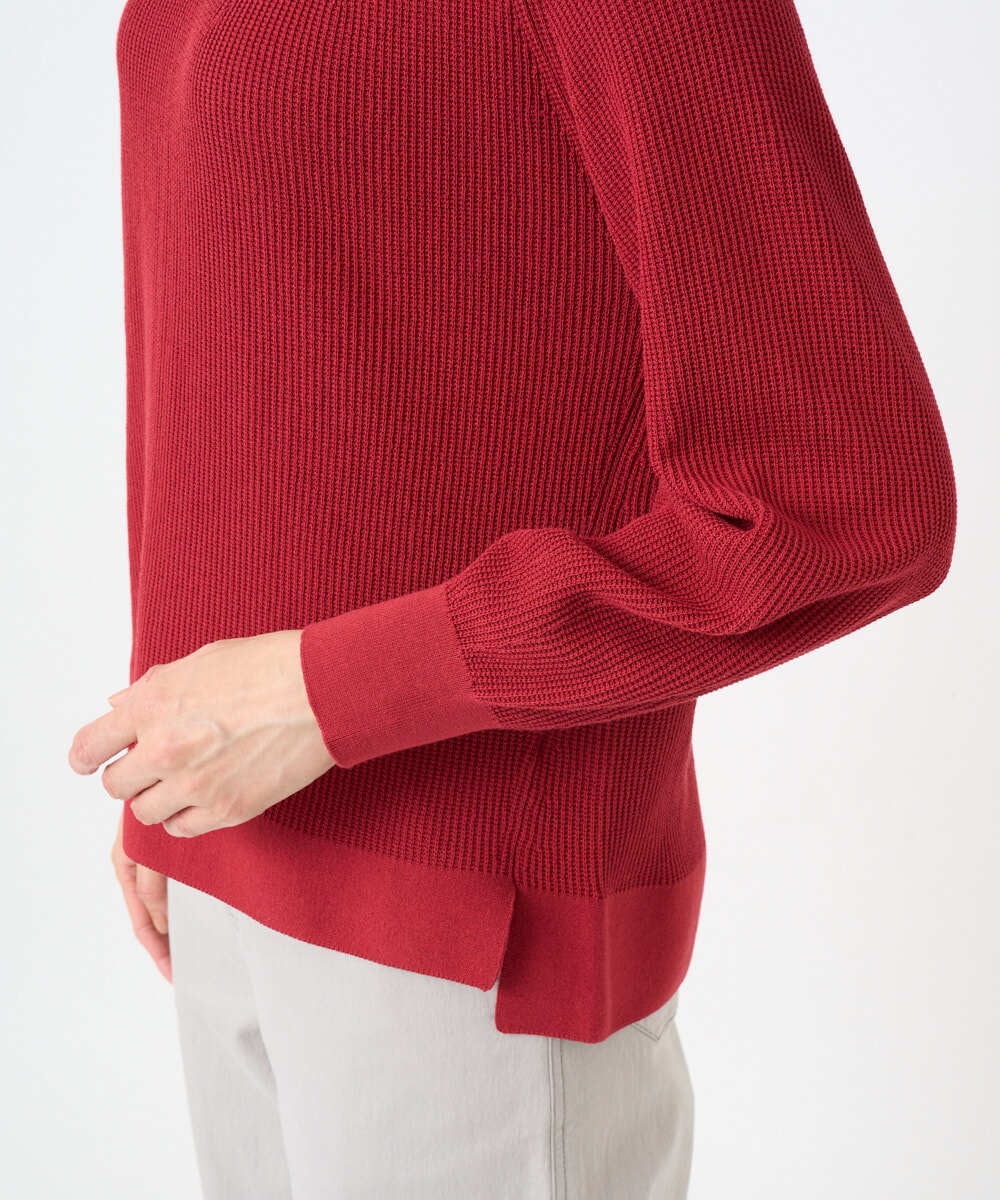 PHFGE43230 GEORGES RECH(小さいサイズ)(メゾン ドゥ サンク) [アンサンブル対応]畦タック柄ニットプルオーバー レッド