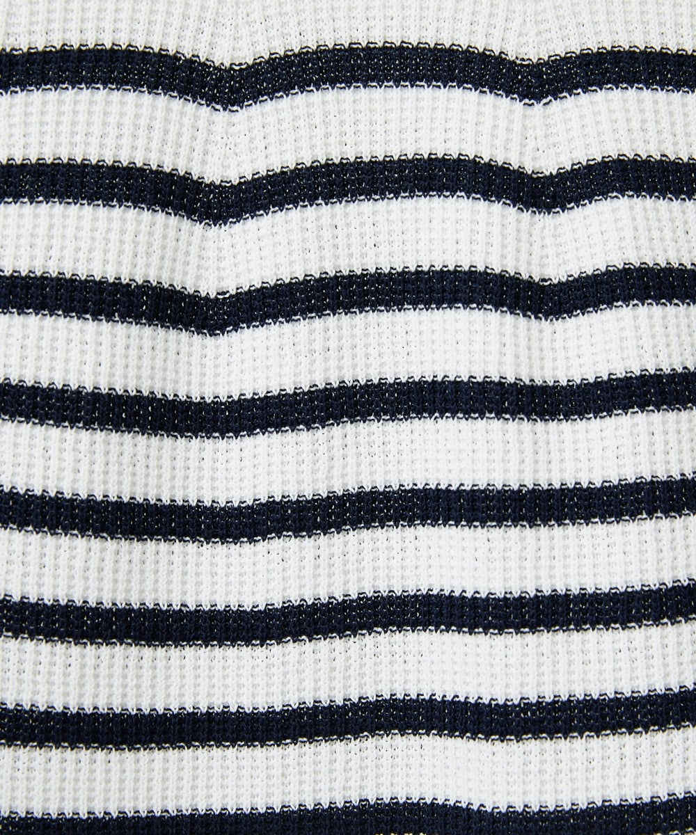 PHFGE43230 GEORGES RECH(小さいサイズ)(メゾン ドゥ サンク) [アンサンブル対応]畦タック柄ニットプルオーバー ホワイト(ボーダー柄)