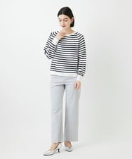 PHFGE43230 GEORGES RECH(小さいサイズ)(メゾン ドゥ サンク) [アンサンブル対応]畦タック柄ニットプルオーバー ホワイト(ボーダー柄)