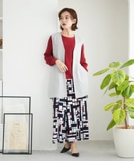 PHFGE43230 GEORGES RECH(小さいサイズ)(メゾン ドゥ サンク) [アンサンブル対応]畦タック柄ニットプルオーバー ホワイト(ボーダー柄)