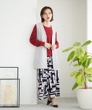 PHFGE43230 GEORGES RECH(小さいサイズ)(メゾン ドゥ サンク) [アンサンブル対応]畦タック柄ニットプルオーバー ホワイト(ボーダー柄)