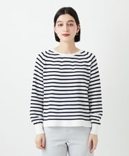 PHFGE43230 GEORGES RECH(小さいサイズ)(メゾン ドゥ サンク) [アンサンブル対応]畦タック柄ニットプルオーバー ホワイト(ボーダー柄)