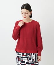 PHFGE43230 GEORGES RECH(小さいサイズ)(メゾン ドゥ サンク) [アンサンブル対応]畦タック柄ニットプルオーバー ホワイト(ボーダー柄)