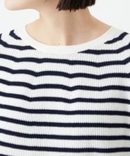 PHFGE43230 GEORGES RECH(小さいサイズ)(メゾン ドゥ サンク) [アンサンブル対応]畦タック柄ニットプルオーバー ホワイト(ボーダー柄)