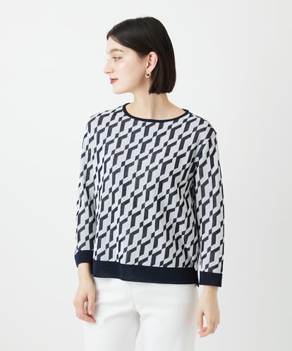 PHFGF53250 GEORGES RECH(小さいサイズ)  [日本製]ハイゲージ幾何ジャカードニット