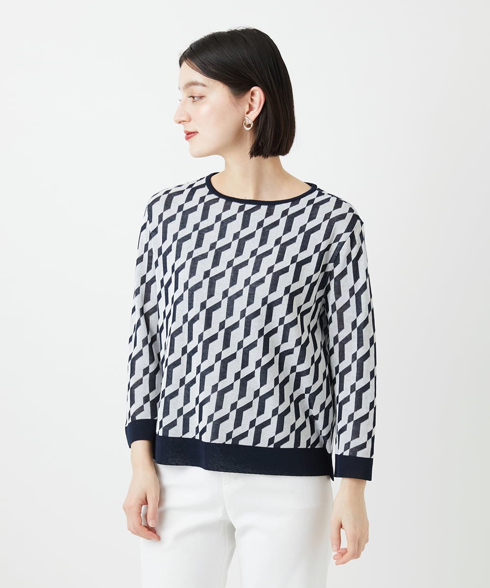 PHFGF53250 GEORGES RECH(小さいサイズ)  [日本製]ハイゲージ幾何ジャカードニット