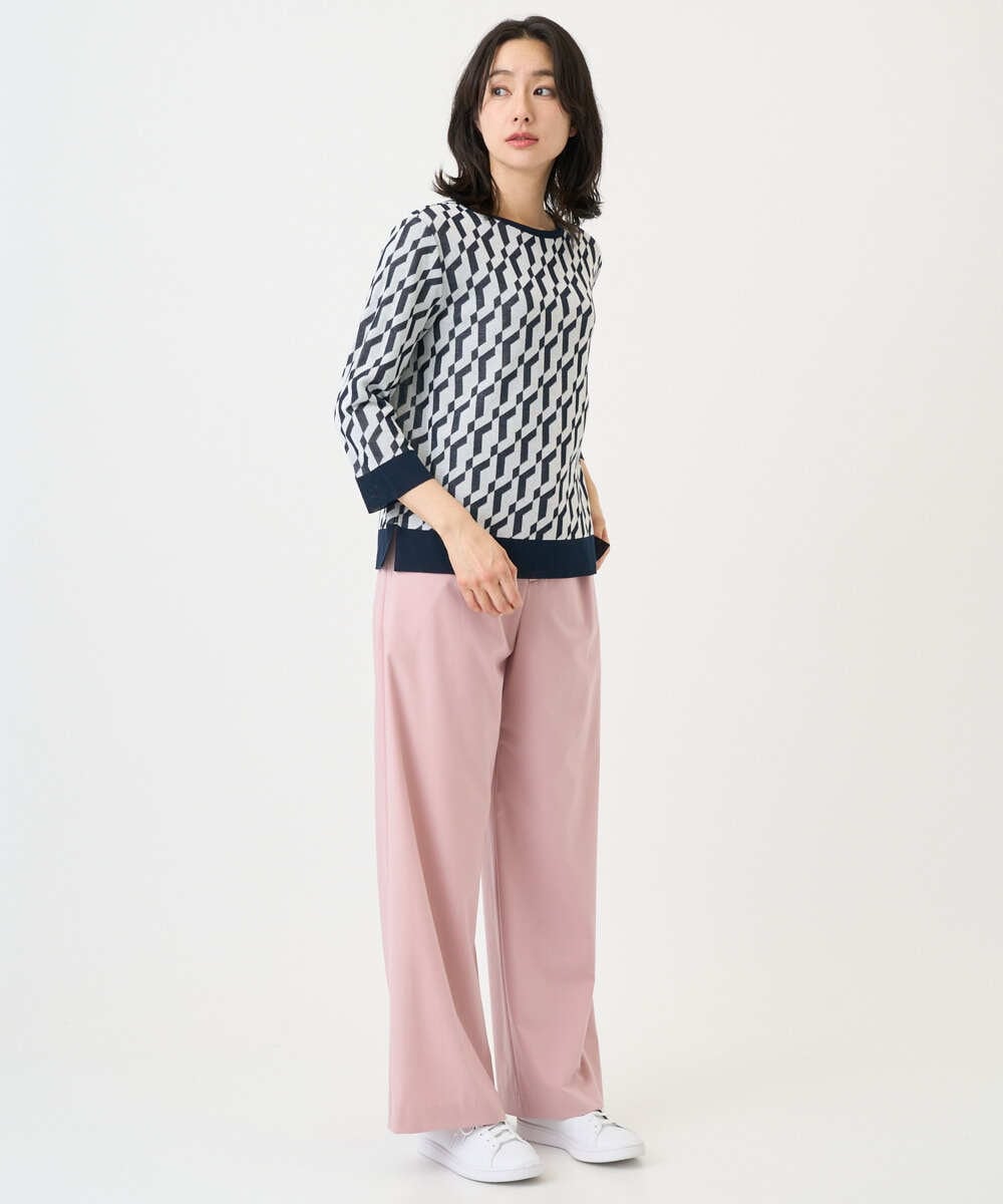 PHFGF53250 GEORGES RECH(小さいサイズ)(メゾン ドゥ サンク)  [日本製]ハイゲージ幾何ジャカードニット ネイビー