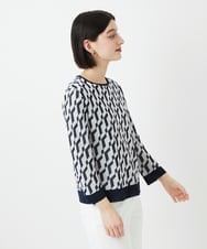 PHFGF53250 GEORGES RECH(小さいサイズ)(メゾン ドゥ サンク)  [日本製]ハイゲージ幾何ジャカードニット ネイビー