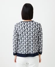 PHFGF53250 GEORGES RECH(小さいサイズ)(メゾン ドゥ サンク)  [日本製]ハイゲージ幾何ジャカードニット ネイビー