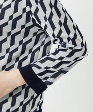 PHFGF53250 GEORGES RECH(小さいサイズ)(メゾン ドゥ サンク)  [日本製]ハイゲージ幾何ジャカードニット ネイビー