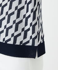 PHFGF53250 GEORGES RECH(小さいサイズ)(メゾン ドゥ サンク)  [日本製]ハイゲージ幾何ジャカードニット ネイビー