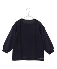 PHFGS03230 GEORGES RECH(小さいサイズ)(メゾン ドゥ サンク) 刺繍ライン袖コンシャスニット ライトベージュ×ホワイト