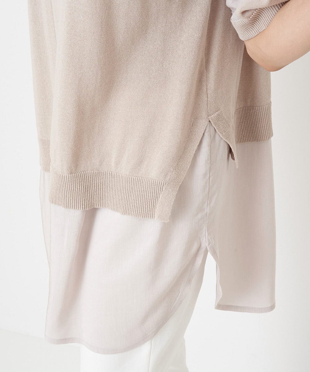 PHFGU44260 GEORGES RECH(小さいサイズ)(メゾン ドゥ サンク) リネンブレンドコンビニット ベージュ