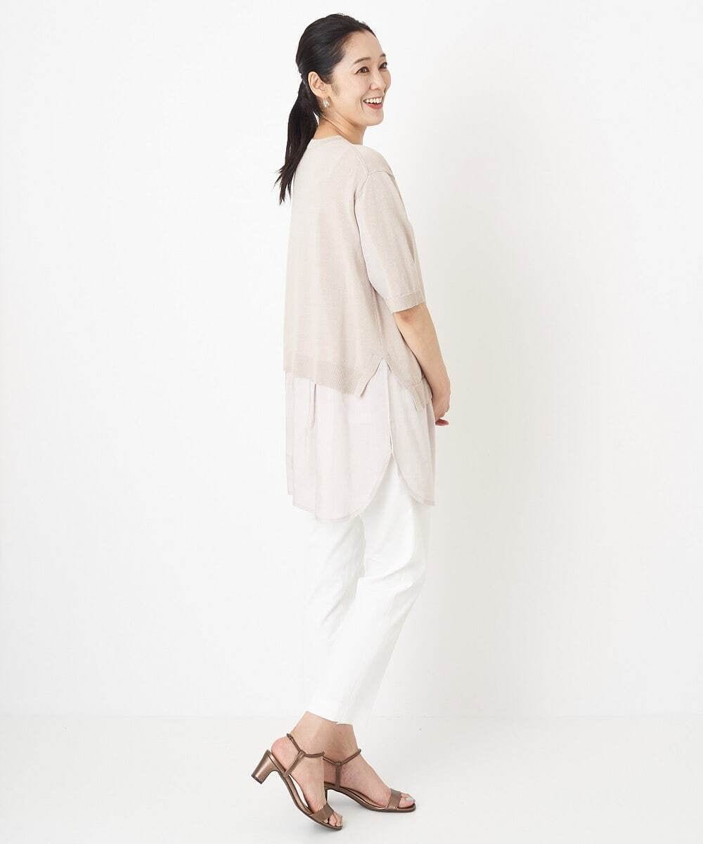 PHFGU44260 GEORGES RECH(小さいサイズ)(メゾン ドゥ サンク) リネンブレンドコンビニット ベージュ