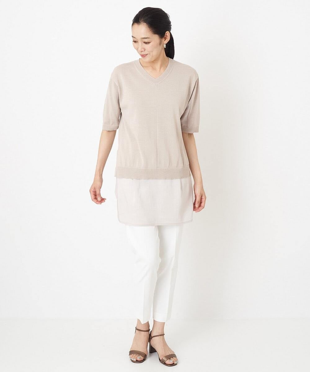 PHFGU44260 GEORGES RECH(小さいサイズ)(メゾン ドゥ サンク) リネンブレンドコンビニット ベージュ