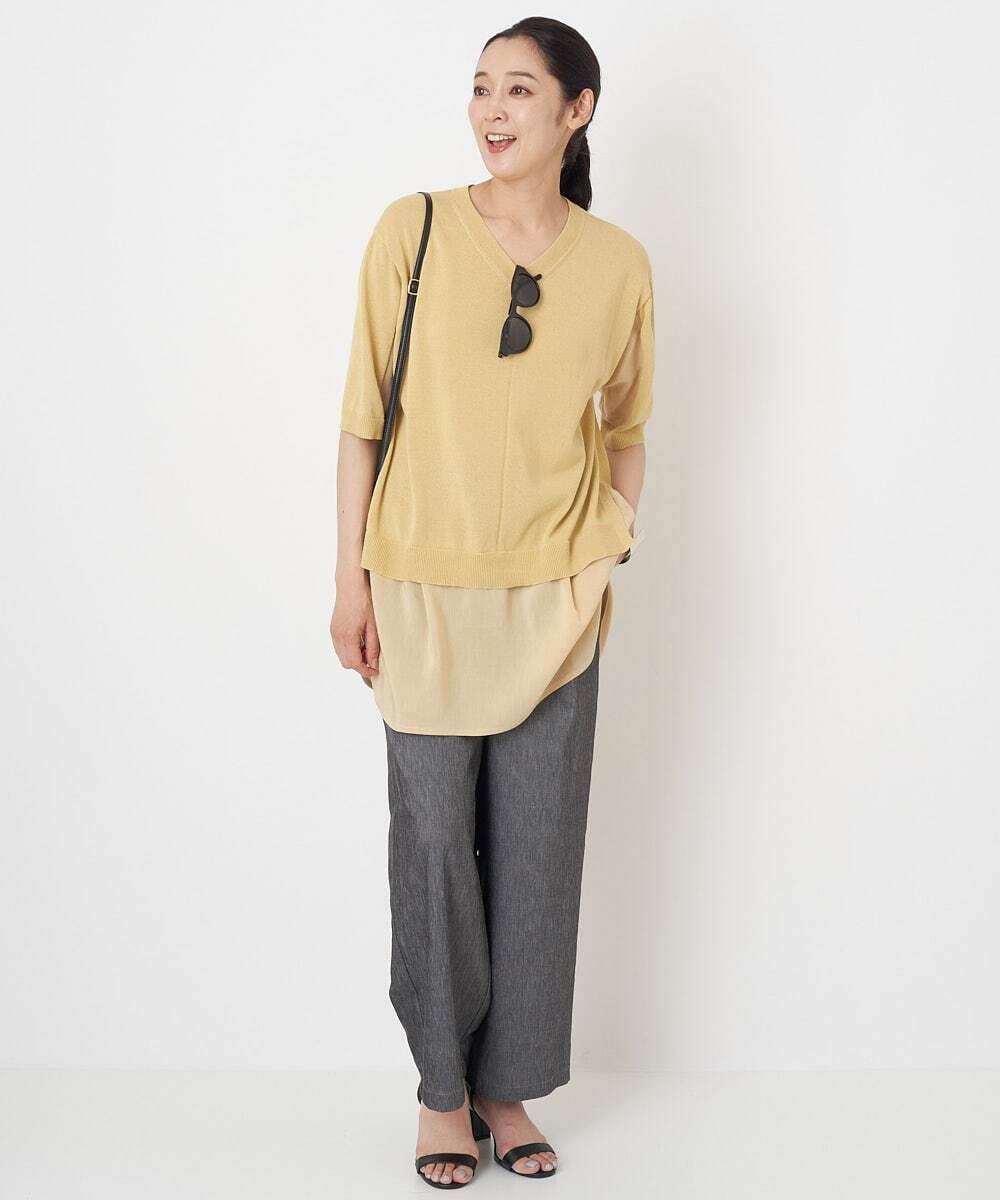 PHFGU44260 GEORGES RECH(小さいサイズ)(メゾン ドゥ サンク) リネンブレンドコンビニット ベージュ