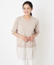 PHFGU44260 GEORGES RECH(小さいサイズ)(メゾン ドゥ サンク) リネンブレンドコンビニット ベージュ