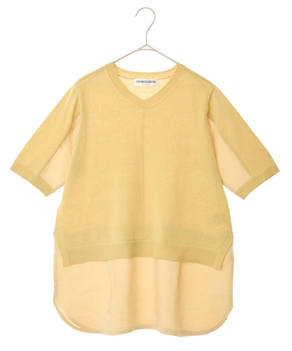 PHFGU44260 GEORGES RECH(小さいサイズ)(メゾン ドゥ サンク) リネンブレンドコンビニット ベージュ