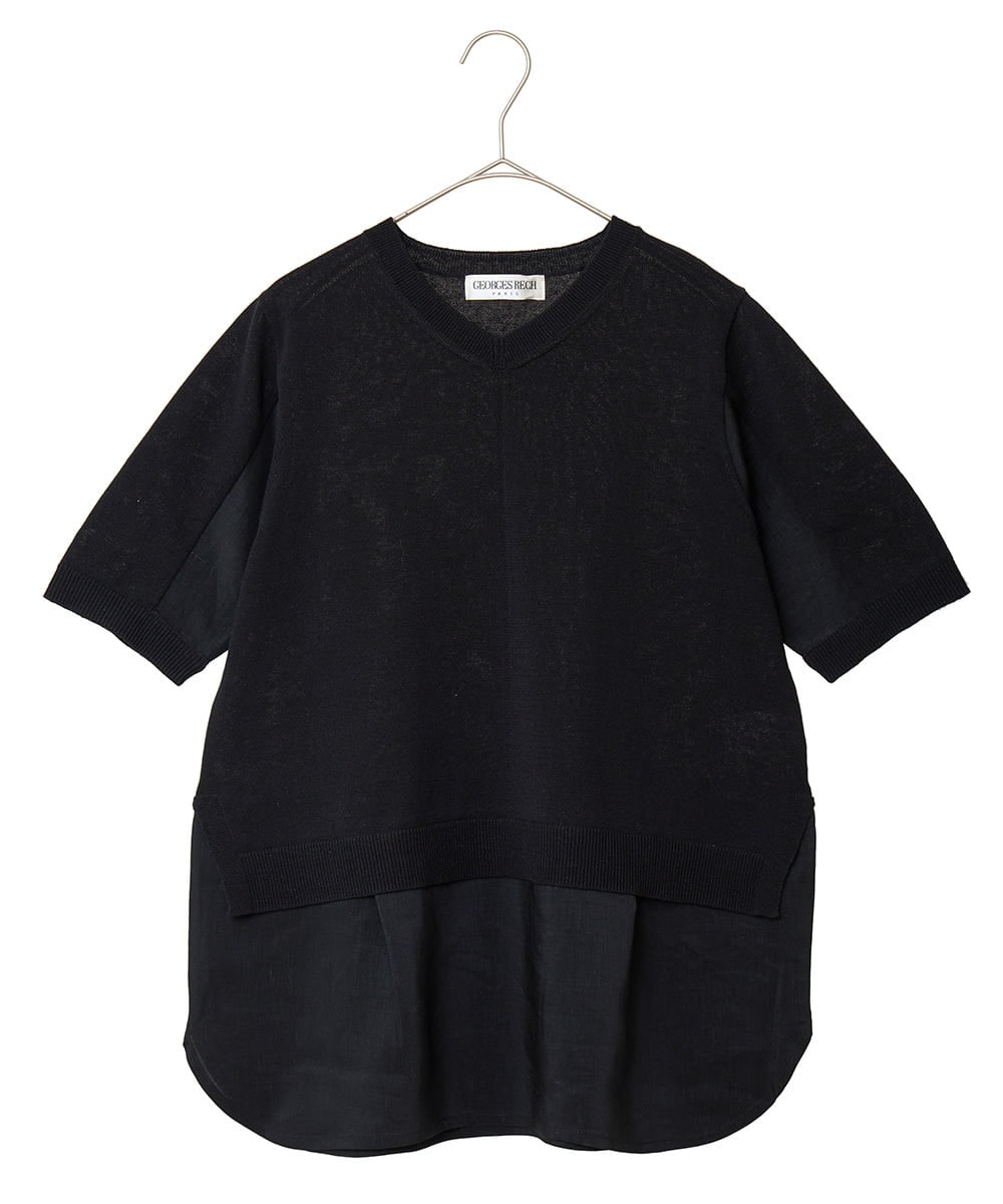 PHFGU44260 GEORGES RECH(小さいサイズ)(メゾン ドゥ サンク) リネンブレンドコンビニット ベージュ