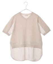 PHFGU44260 GEORGES RECH(小さいサイズ)(メゾン ドゥ サンク) リネンブレンドコンビニット ベージュ