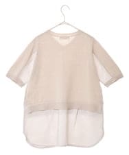 PHFGU44260 GEORGES RECH(小さいサイズ)(メゾン ドゥ サンク) リネンブレンドコンビニット ベージュ
