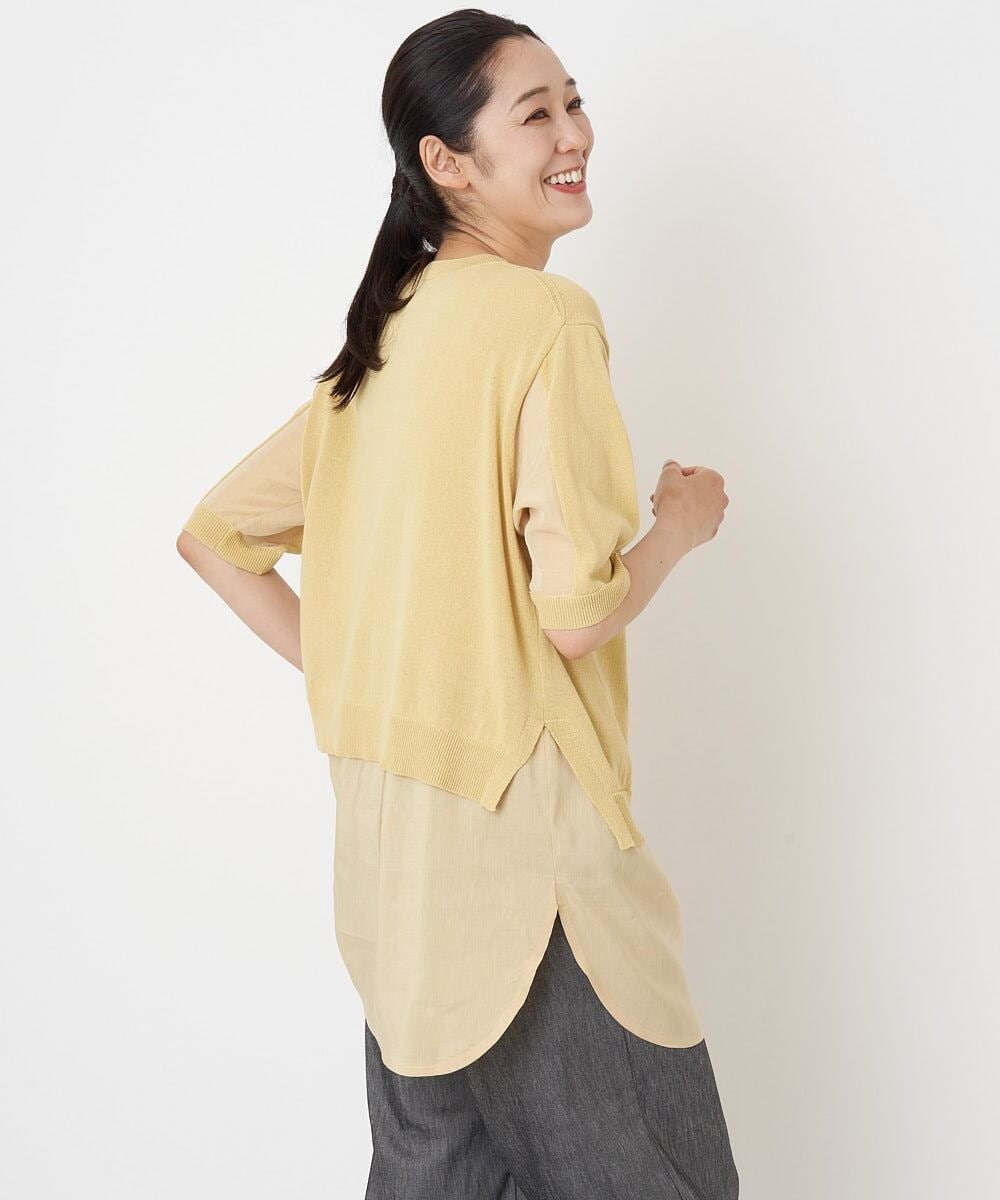 PHFGU44260 GEORGES RECH(小さいサイズ)(メゾン ドゥ サンク) リネンブレンドコンビニット ベージュ