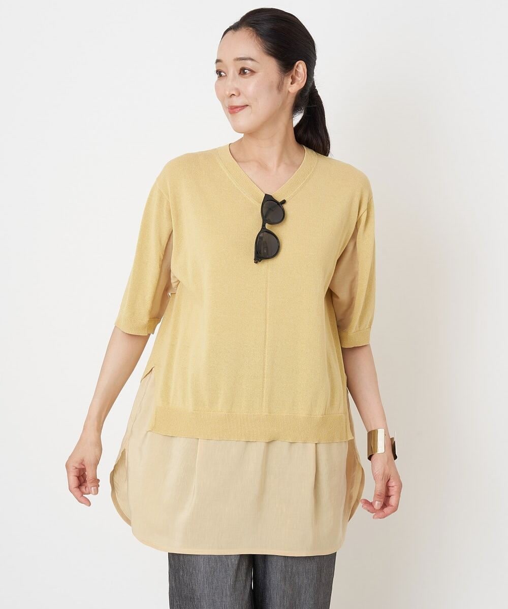 PHFGU44260 GEORGES RECH(小さいサイズ)(メゾン ドゥ サンク) リネンブレンドコンビニット ベージュ