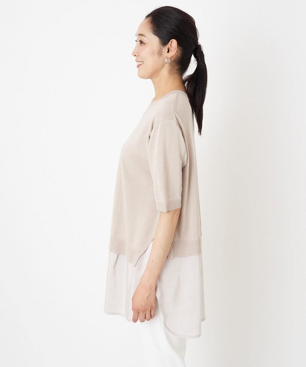 PHFGU44260 GEORGES RECH(小さいサイズ)(メゾン ドゥ サンク) リネンブレンドコンビニット ベージュ