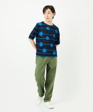PHFHB07290 GEORGES RECH(小さいサイズ)(メゾン ドゥ サンク) ペーパーヤーンドット5分袖ニット アイボリー